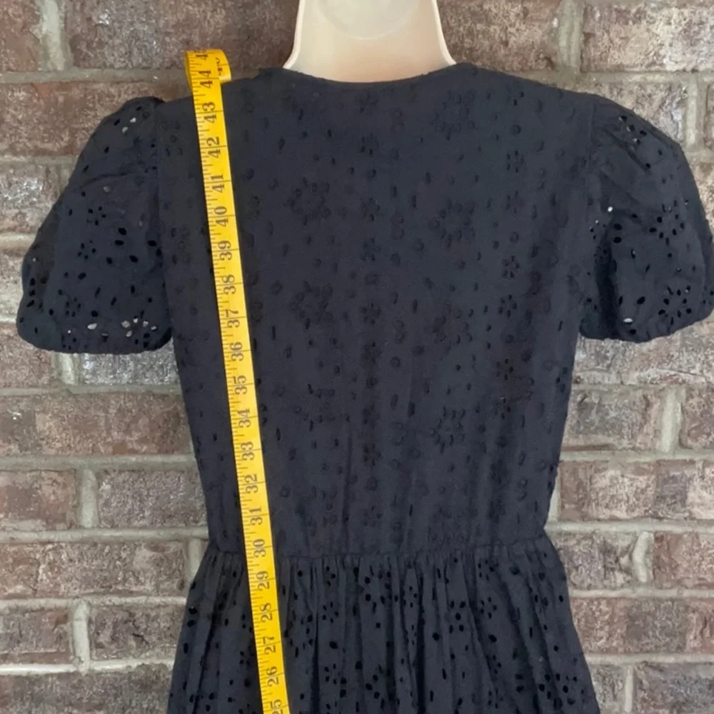 NWT J.CREW black short-sleeved dress with pockets and v neck - Picture 9 of 14
